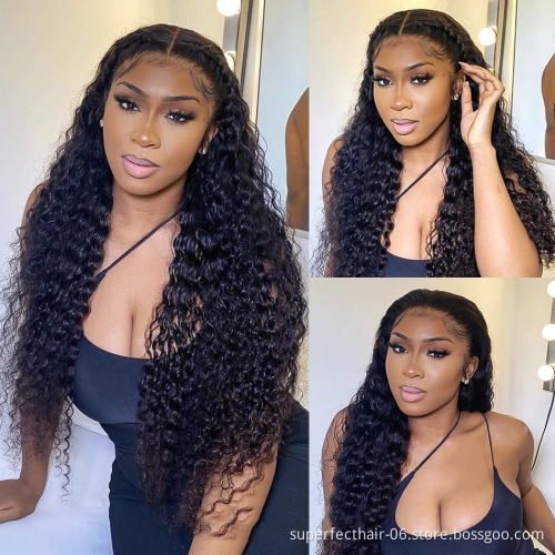 Superfect Wholesale Cheap Undetectable Knots 5x5 Lace Closure Water Wave Wig For Women Human Hair Wigs